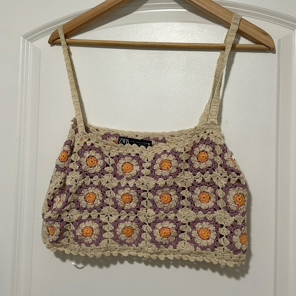 Zara crochet crop